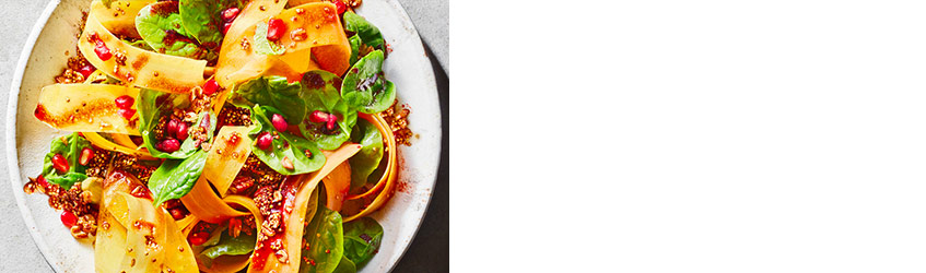 Carrot ribbon salad with quinoa granola. See recipe.